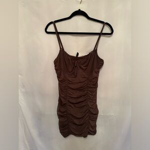 Brown Bodycon Dress: M. Never worn, with tags.